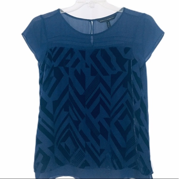 White House Black Market Tops - White House Black Market Sheer Tunic Blouse Sz 10